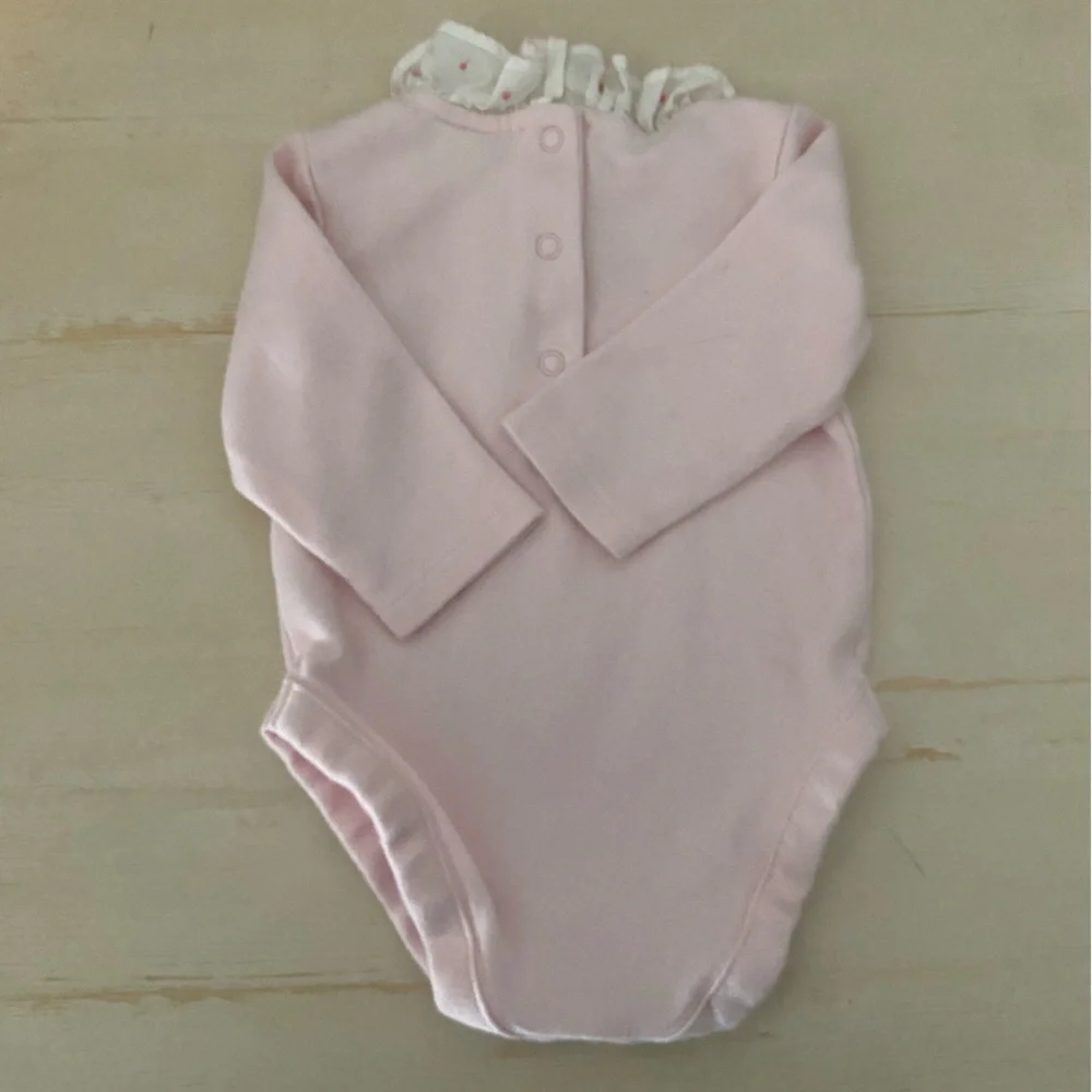 Janie and Jack Light Pink Ruffle Collar Bodysuit